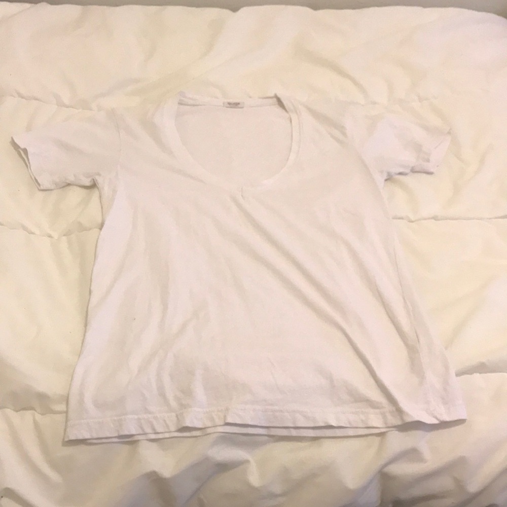 Plain white v neck